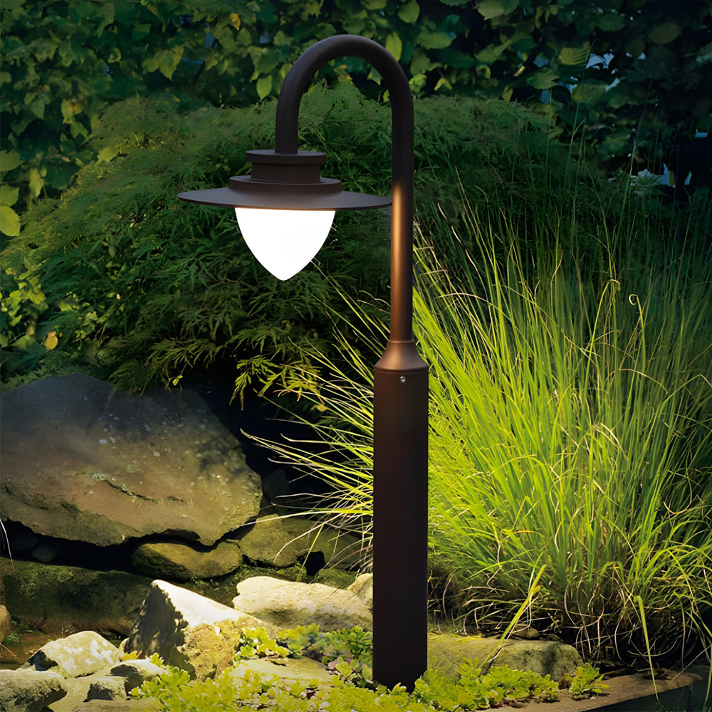 Minimalist Nordic Arc LED Lawn Lamp - Durable Outdoor Post Lighting