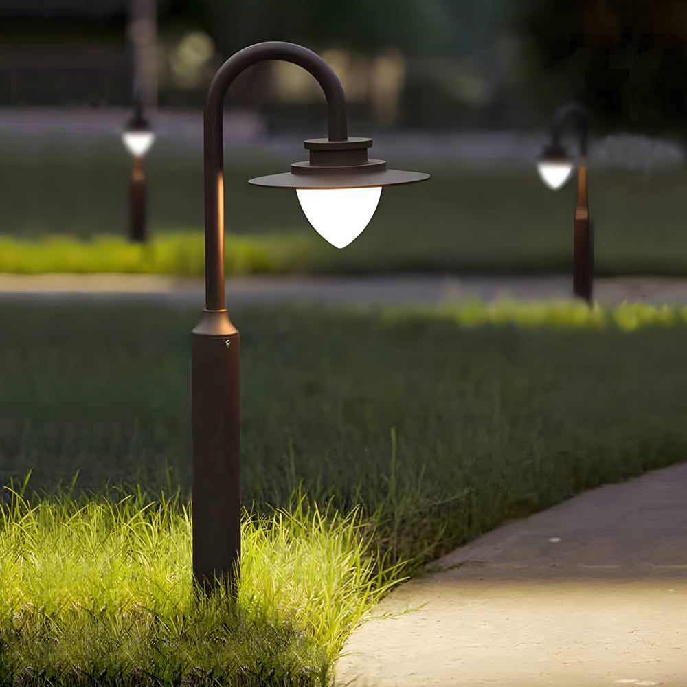 Minimalist Nordic Arc LED Lawn Lamp - Durable Outdoor Post Lighting