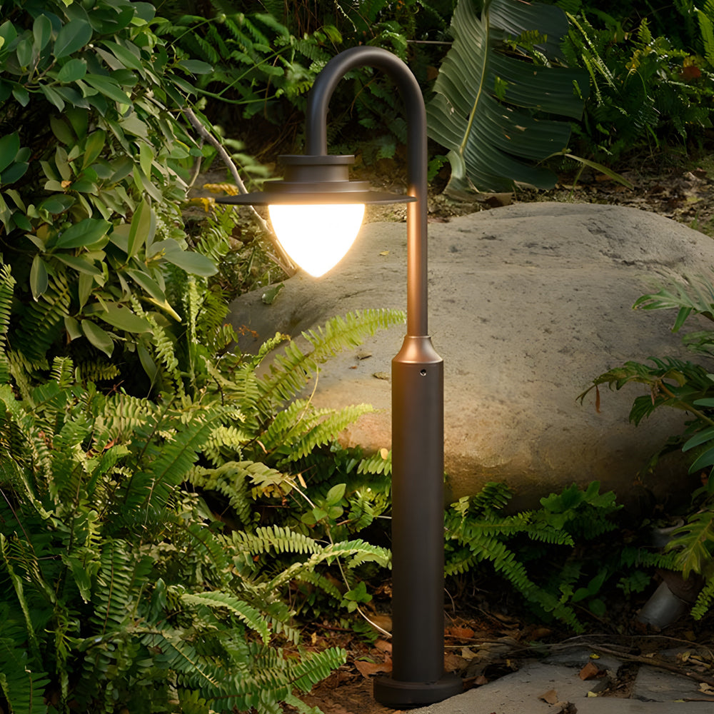 Minimalist Nordic Arc LED Lawn Lamp - Durable Outdoor Post Lighting