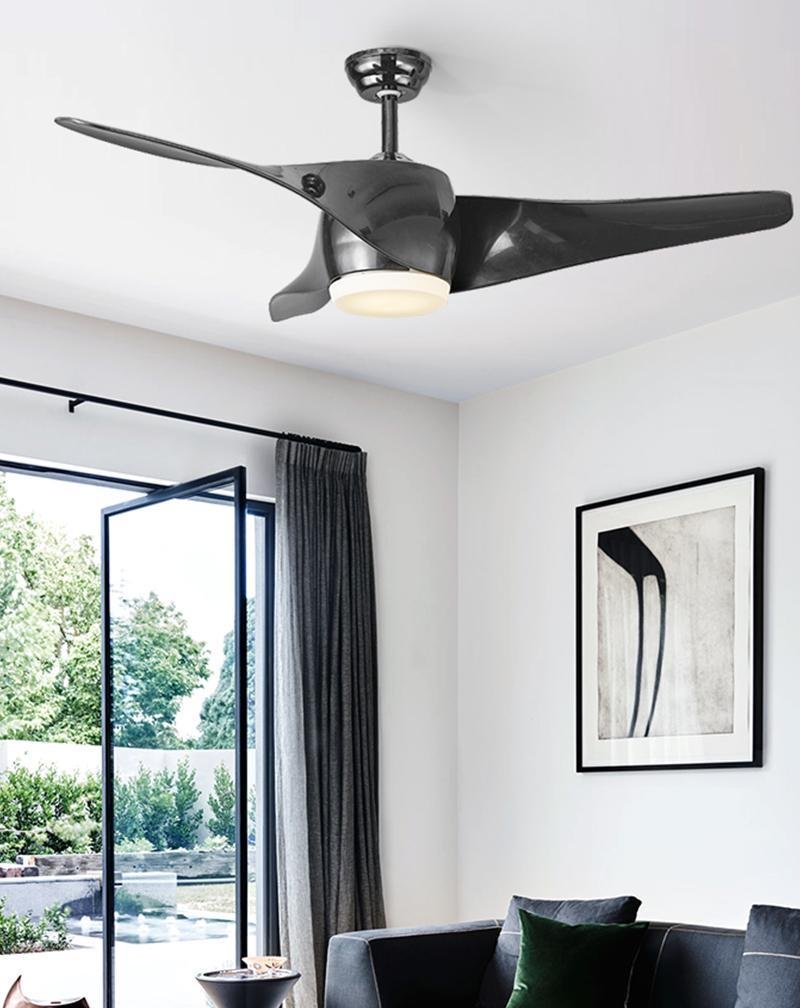 52" Downrod Ceiling Fan with Remote Control & LED Lights