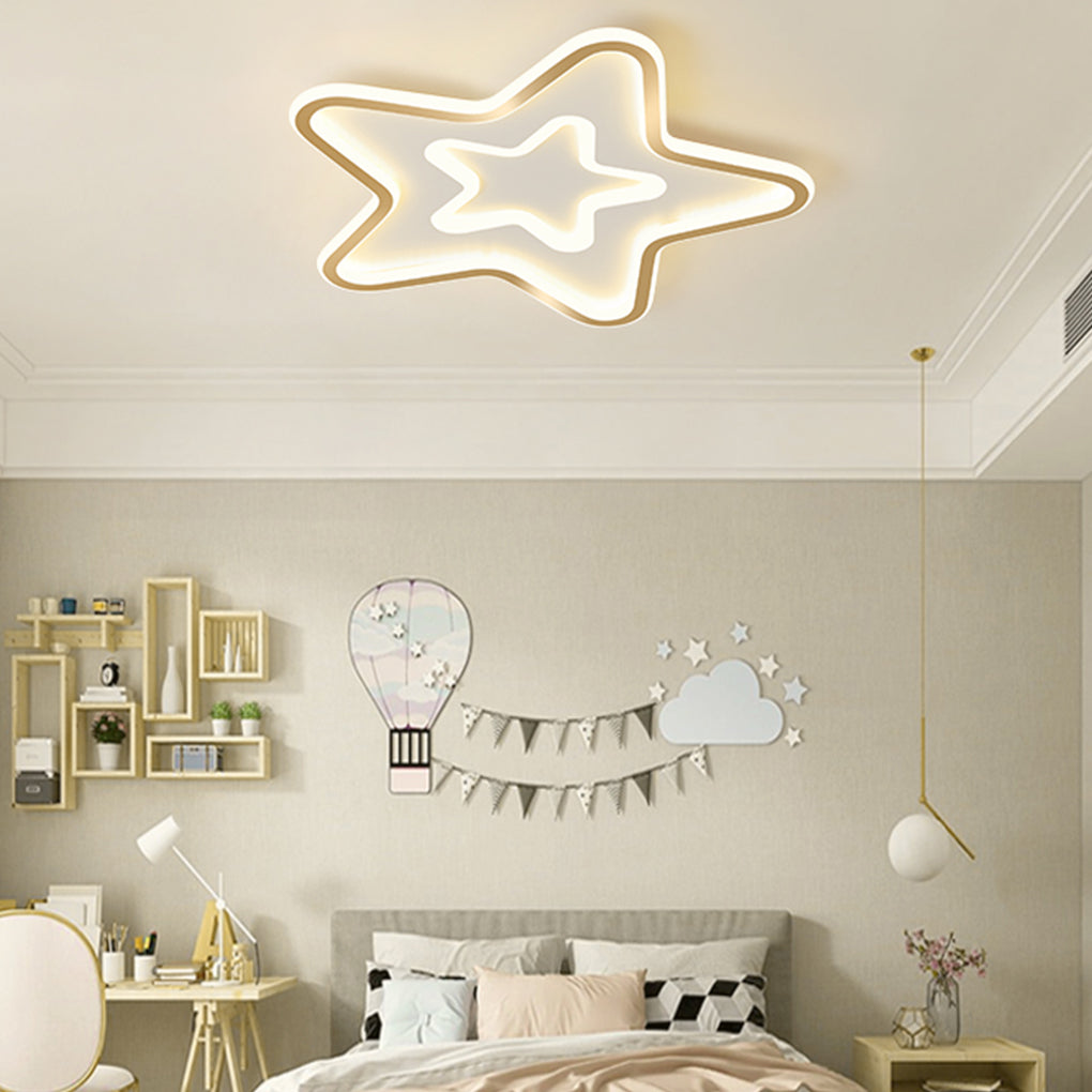 Nordic Ultra-thin Star Ceiling Light - LED Kids Bedroom Lamp