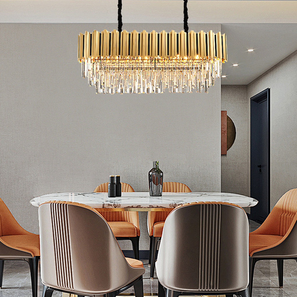 Modern Minimalist Crystal LED Chandelier for Living Room Dining Room Bedroom