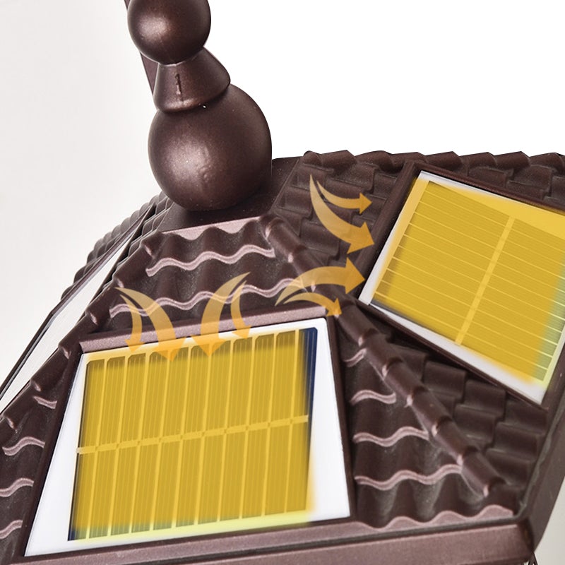 Vintage Striped Glass Waterproof LED Solar Wall Lights