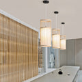 Japanese Zen Bamboo Weaving Lantern Pendant Light - 1-Light Hanging Fixture for Tranquil Spaces
