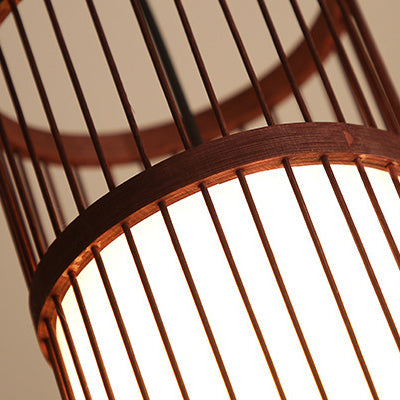Japanese Zen Bamboo Weaving Lantern Pendant Light - 1-Light Hanging Fixture for Tranquil Spaces