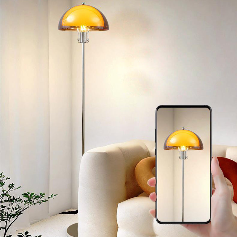 Modern Simplicity Half Round Acrylic Floor Lamp - 1-Light Design for Living Room