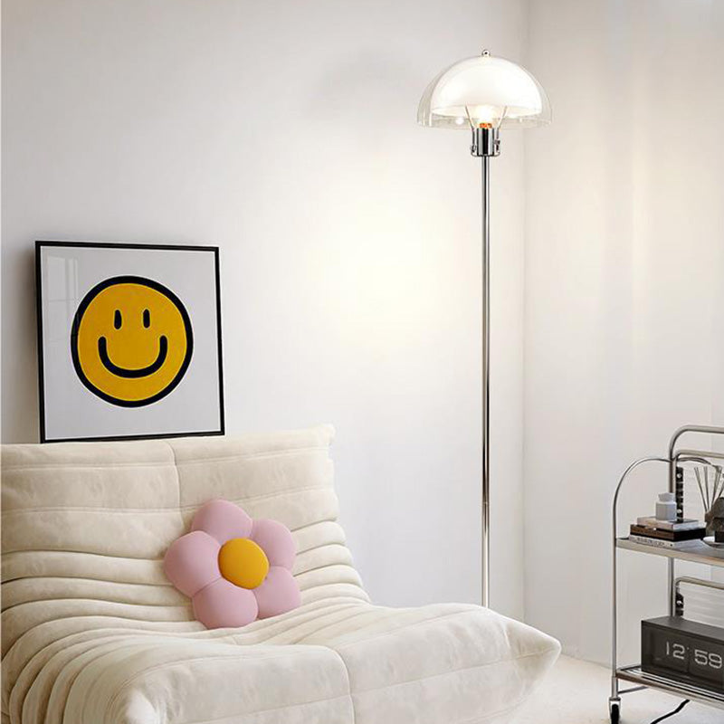 Modern Simplicity Half Round Acrylic Floor Lamp - 1-Light Design for Living Room