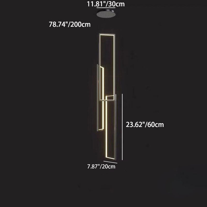 Modern Minimalist LED Chandelier - Iron, Aluminum & Silica Ceiling Plate for Stairway