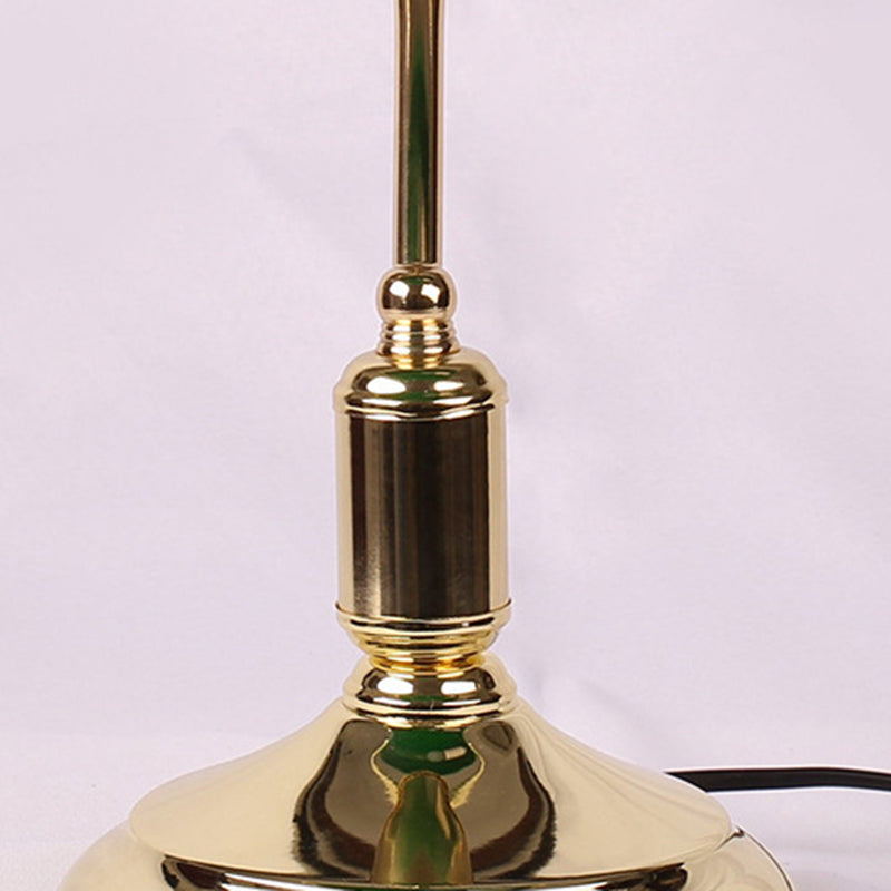 Traditional Vintage Glass Metal Pull Cord Switch 1-Light Bank Table Lamp for Bedroom | Rustic Desk Lighting Fixtures | Antique-Style Home Decor | Adjustable Brightness | Bedroom Nightstand Accent Lamp | Classic Design Table Lighting