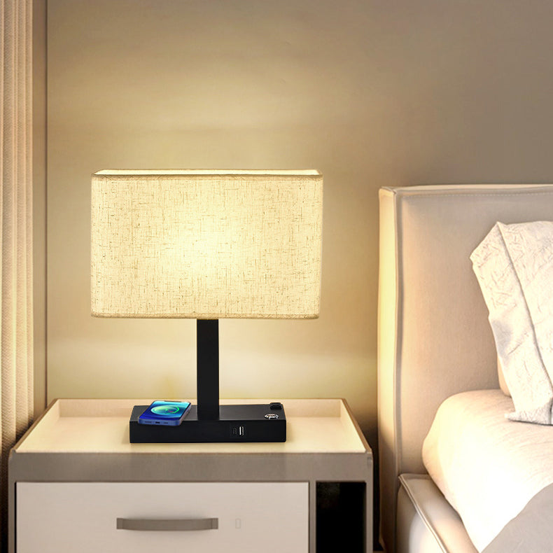 Modern Minimalist Rectangular Cloth Iron 1-Light Table Lamp for Living Room, Contemporary Home Lighting, Stylish Bedside Lamp, Industrial Design Desk Lamp, Elegant Minimalist Decor, Versatile Table Lighting Solution, Chic Accent Lamp for Modern Interiors,
