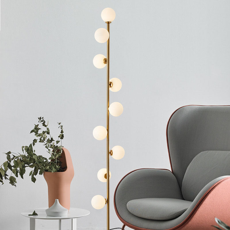 Contemporary Scandinavian 9-Light Metal Floor Lamp for Living Room