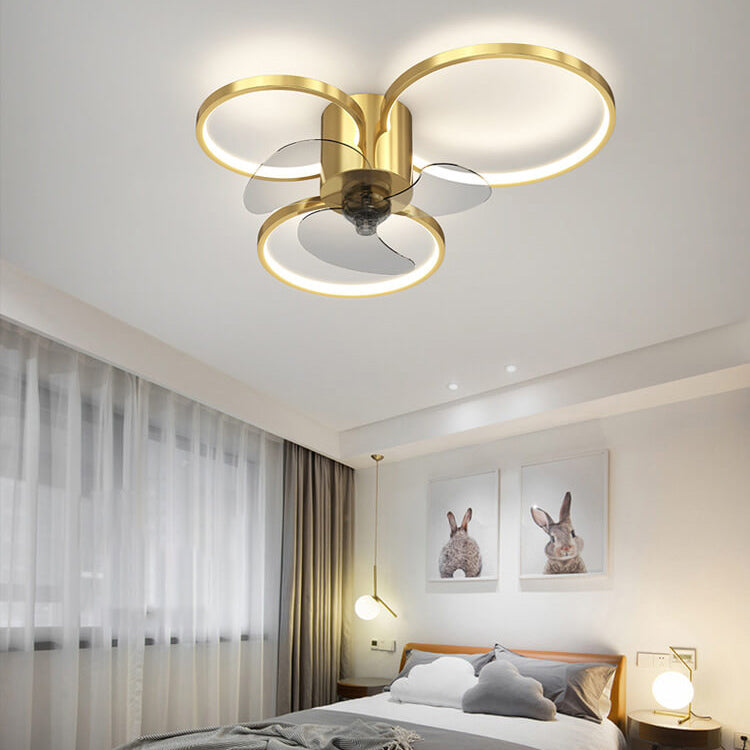Modern Geometric Square Round LED Ceiling Fan Light - Elegant Flush Mount Design, Stylish Home Lighting, Energy Efficient, Contemporary Ceiling Fixture