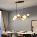 Modern Luxury Acrylic Spherical LED Island Chandelier with Iron Rods