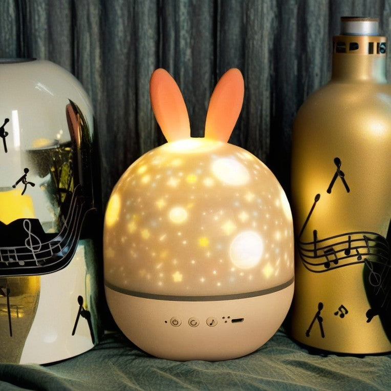 Contemporary Round Rabbit Deer ABS LED Table Lamp for Kids Bedroom Nightlight, Cute Animal Design for Nursery, Eco-Friendly Lighting, Adjustable Brightness, Perfect Birthday Gift for Children