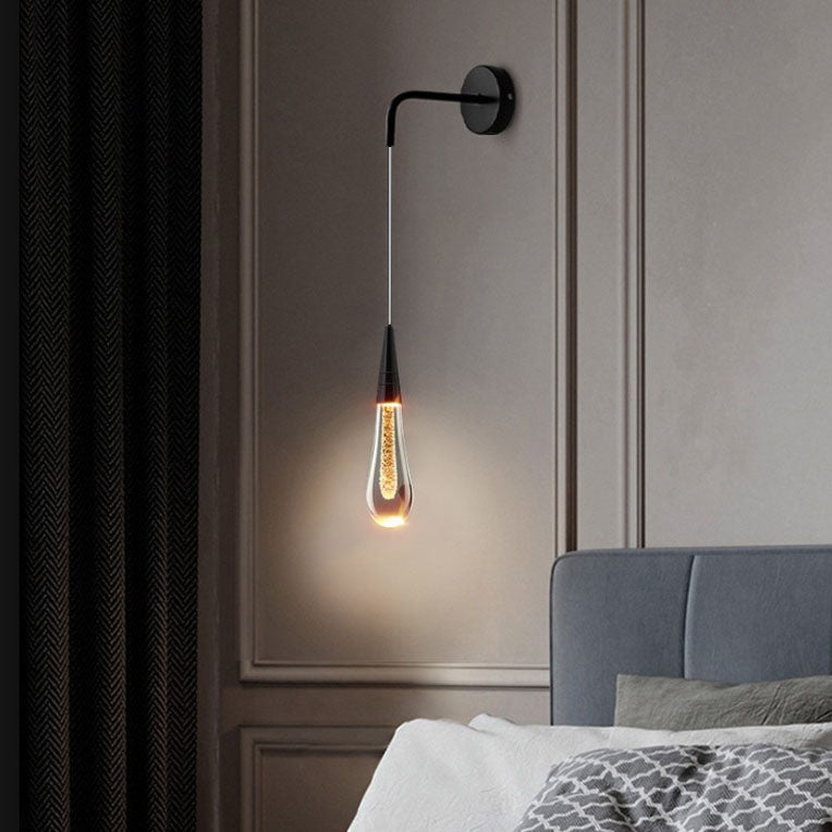 Teardrop Crystal LED Wall Sconce for Bedroom - Modern Luxury Lighting Solution