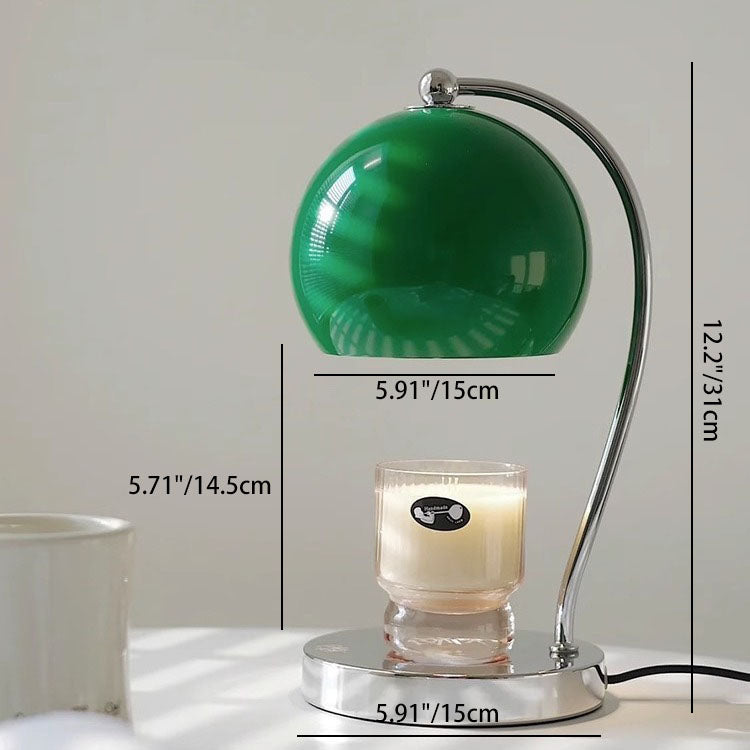 Contemporary Scandinavian Round Ball 1-Light Melting Wax Table Lamp - Stainless Steel for Bedroom