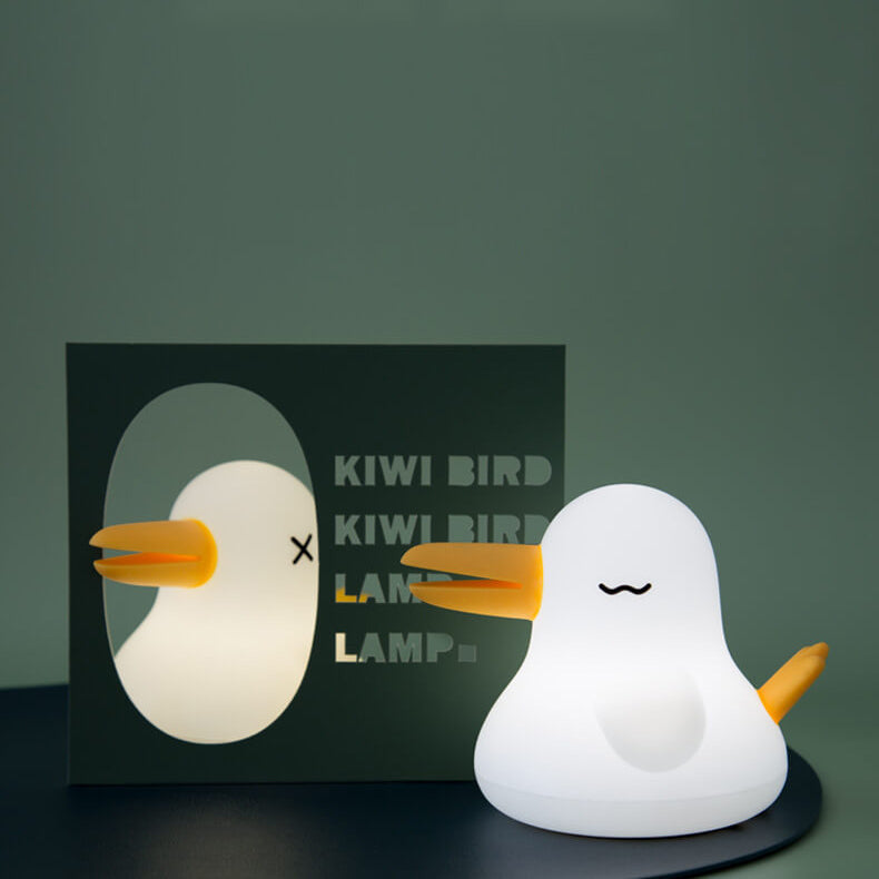 Cartoon Kiwi Bird Silicone Rechargeable Timer Dimmable LED Decorative Table Lamp Cute Nursery Night Light Portable Kids Room Lighting Gift for Children Home Decor Modern Design Battery Operated Adjustable Brightness ребенка освещение