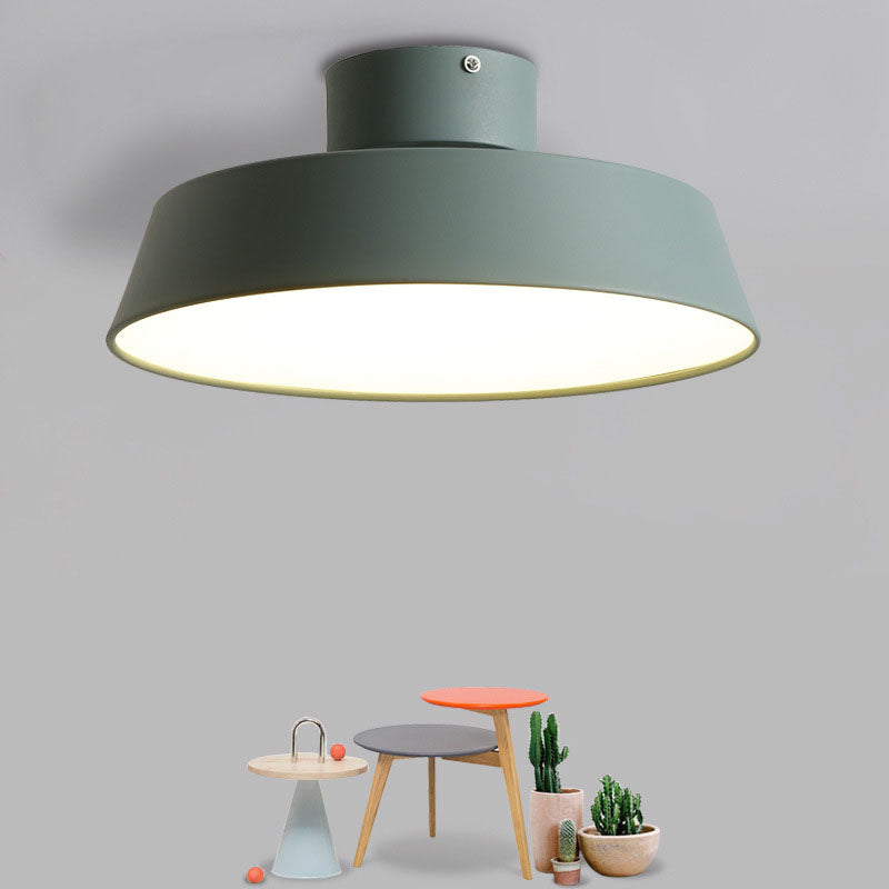 Contemporary Scandinavian Round Iron LED Flush Mount Ceiling Light