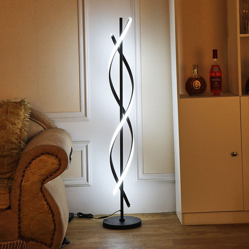 Minimalist 1-Light Spiral LED Floor Lamp - Modern Lighting Solution for Home Decor