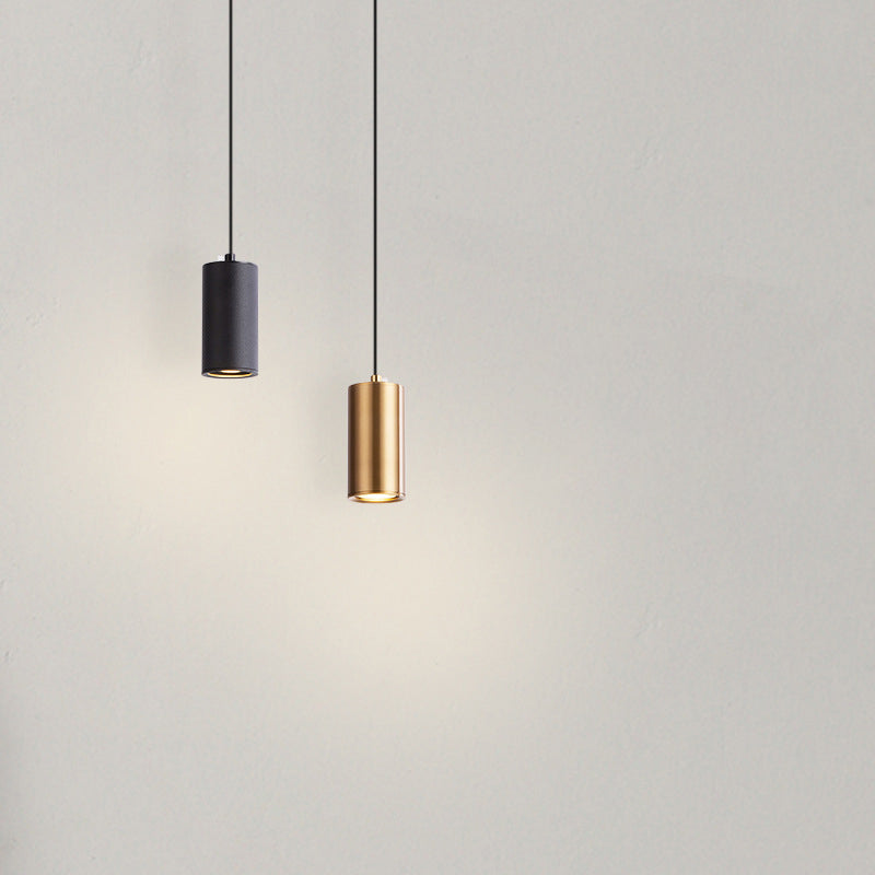 Modern Minimalist Column Iron Mini Pendant Light - 1-Light Hanging Fixture for Living Room