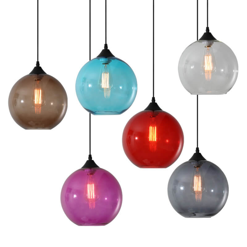 Modern Minimalist Stained Glass Iron 1-Light Pendant for Living Room