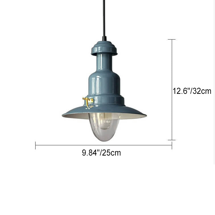 Scandinavian Industrial Iron Round Pendant Light 1-Light