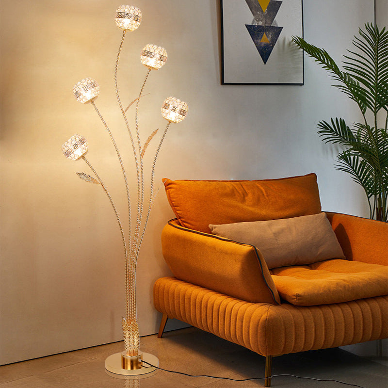 Modern Luxury Leaf Flower Globe Floor Lamp - 5-Light Iron Aluminum Design for Living Room  

Elevate your living space with this stunning modern luxury floor lamp, featuring a unique leaf flower globe design. Crafted from durable iron and aluminum, this 5