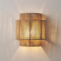 Traditional Japanese Rope Woven Curved Wall Sconce Lamp for Living Room