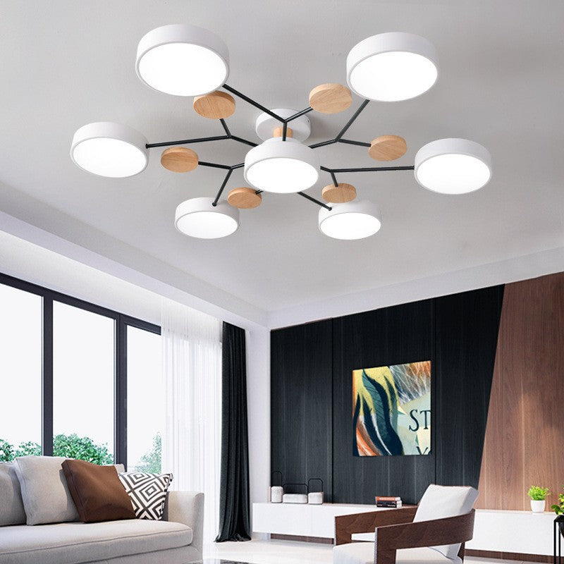 Contemporary Scandinavian Round Molecule Branch LED Ceiling Light for Living Room