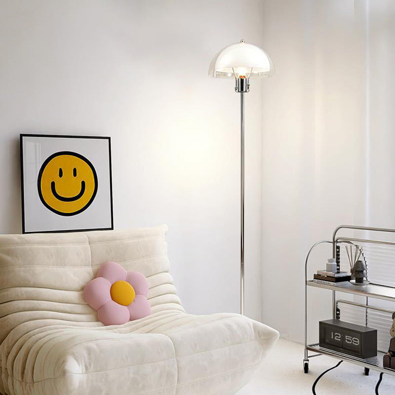 Modern Simplicity Half Round Acrylic Floor Lamp - 1-Light Design for Living Room