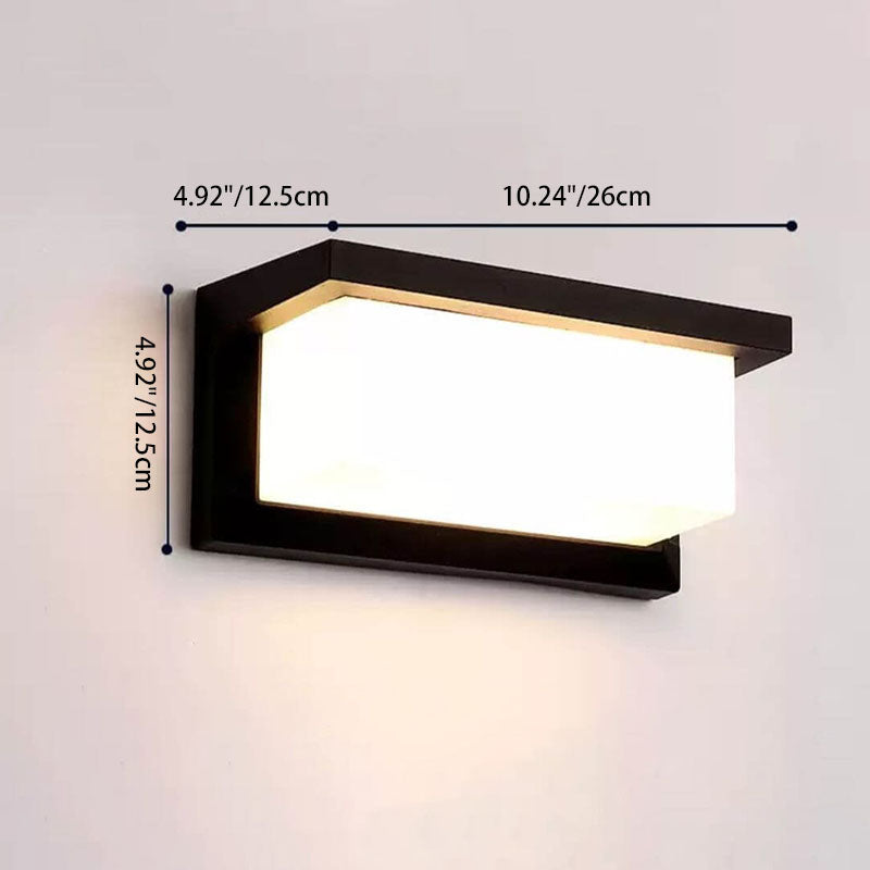 Modern Rectangular LED Outdoor Wall Sconce Waterproof Lamp