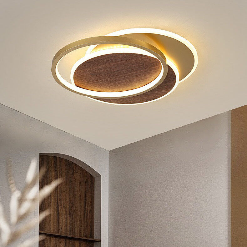 Modern Nordic Wrought Iron Round LED Flush Mount for Living Room