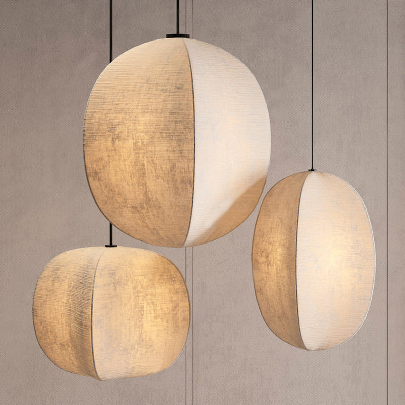 Zen Anti-Silk Lantern Pendant Light for Living Room - Traditional Japanese Design, 1-Light Fixture