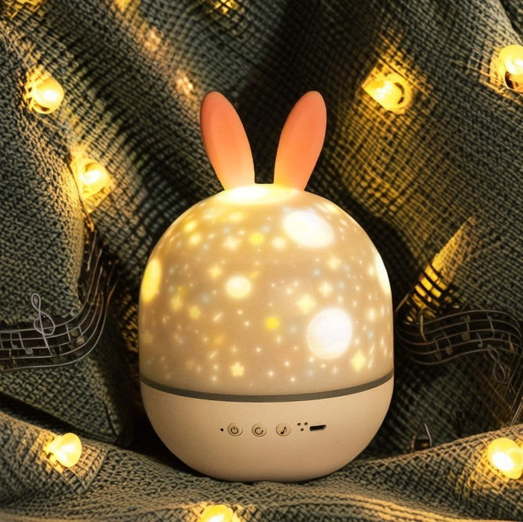 Contemporary Round Rabbit Deer ABS LED Table Lamp for Kids Bedroom Nightlight, Cute Animal Design for Nursery, Eco-Friendly Lighting, Adjustable Brightness, Perfect Birthday Gift for Children