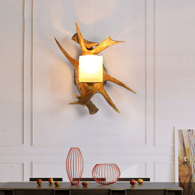 Modern Retro Antler Glass Wall Sconce Lamp - Stylish Home Lighting Fixture