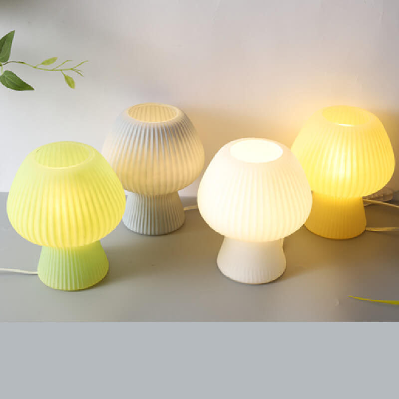 Modern Minimalist Mushroom Glass Table Lamp for Bedside Lighting