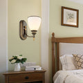 Vintage Round Glass Iron Wall Sconce Lamp - 1/2 Light Bedroom Fixture
