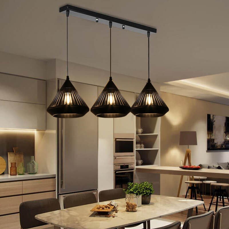 Modern Minimalist Iron Hollow Diamond 1/3-Light Island Chandelier