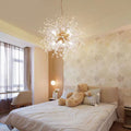 Contemporary Scandinavian Dandelion Crystal Chandelier - 8/9/12/16 Lights for Bedroom Elegance