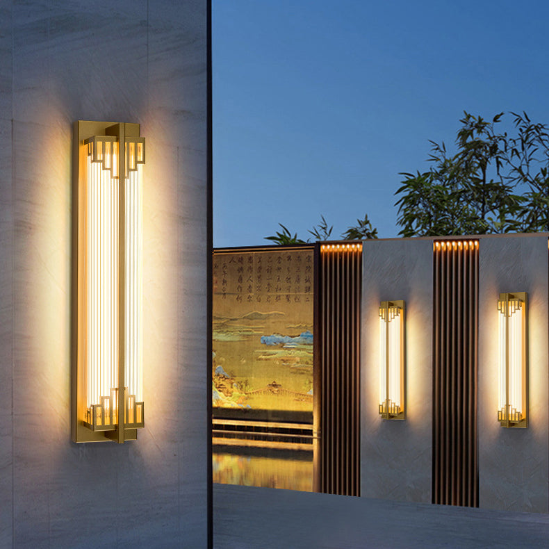 Traditional Chinese Waterproof Stainless Steel LED Wall Sconce for Outdoor Patio