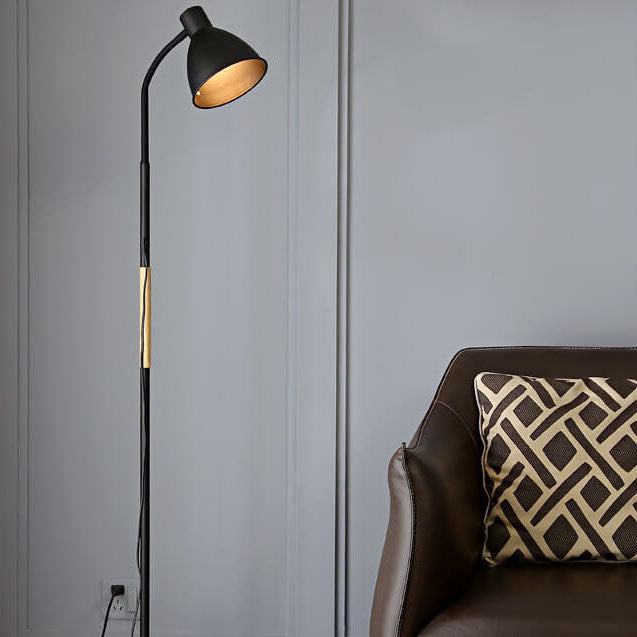 Modern Minimalist Iron Cone Floor Lamp - 1-Light Standing Lamp for Living Room & Bedroom