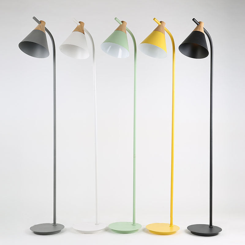 Contemporary Nordic Macaron Floor Lamp - 1-Light Metal Design for Living Room