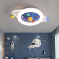 Modern Minimalist Children's Round Planet Iron Resin Acrylic LED Flush Mount Ceiling Light for Bedroom, Nursery Lighting, Kids Room Decor, Space-Themed Fixture, Energy-Efficient LED, Stylish Home Lighting, Contemporary Ceiling Light, Safe For Kids, Adjust