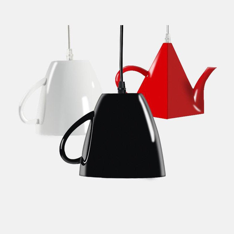 Contemporary Teacup Teapot Pendant Light - 1-Light Resin Fixture for Living Room