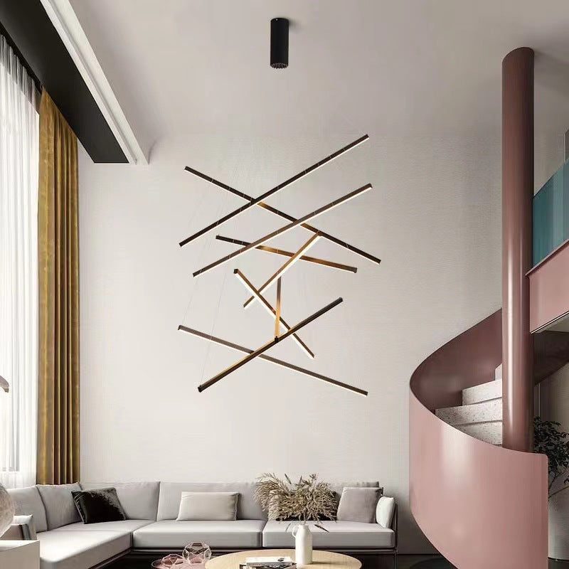 Nordic Luxury Iron Aluminum Geometric LED Chandelier