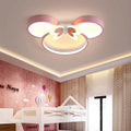Modern Creative Minimalist Wrought Iron Cartoon Mouse LED Flush Mount Ceiling Light Kids Room Nursery Decorative Lighting Fun Cute Design Energy Efficient Ceiling Fixture Bright Kids Bedroom Illumination Stylish Home Decor Unique Animal Light Fixture Cart