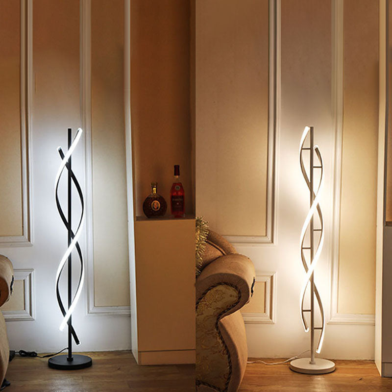Minimalist 1-Light Spiral LED Floor Lamp - Modern Lighting Solution for Home Decor