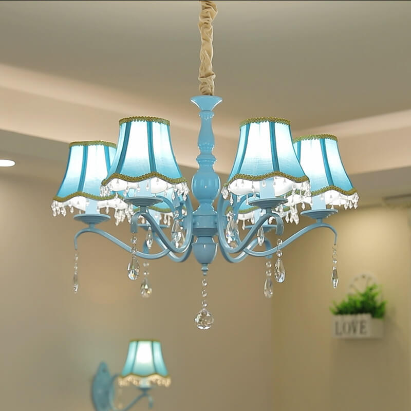 Modern Crystal Cone Iron Chandelier - 5/6/8 Light Fixture for Stylish Home Decor