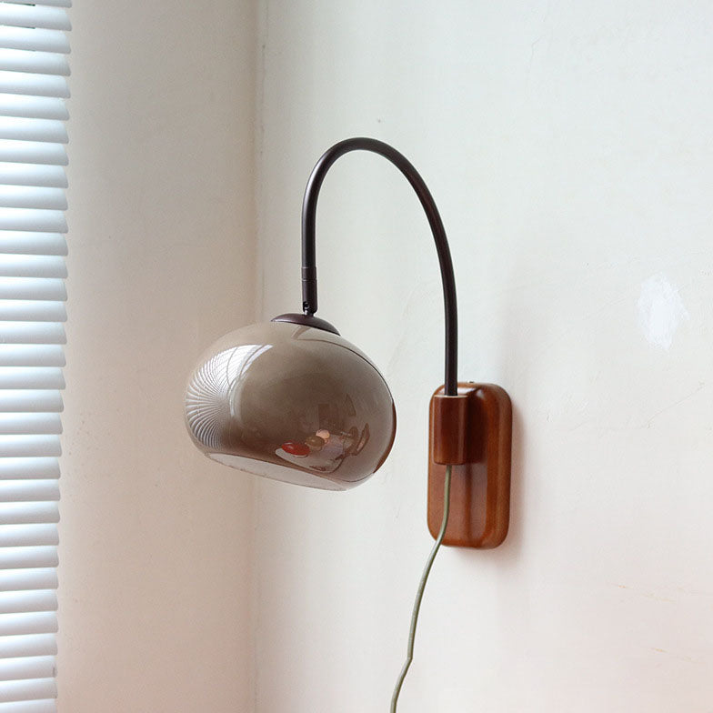 European Minimal Glass Solid Wood Wall Sconce Lamp - Modern Lighting Fixture for Home Décor