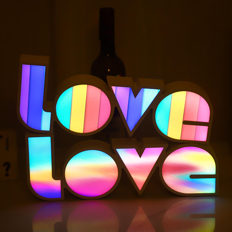 Contemporary LED Love Letters Night Light for Bedroom Decor